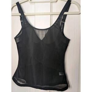 COCo Secret Black Lace Corset Shapewear Goth Grunge Mesh Size L Woman's(749)‎